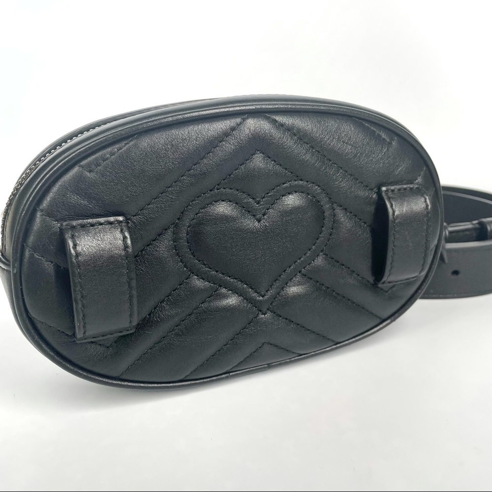 🔴SOLD🔴GUCCI Calfskin Matelasse GG Marmont Belt Bag - Picture 13 of 17